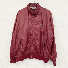 古着 used　～80s　LACOSTE　ラコステ　ナイロンジャケット　ブルゾン　ヴィンテージ　バーガンディ　XLサイズ