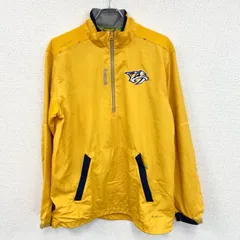 古着 used　reebok　リーボック　プルオーバージャケット　ハーフジップ　プレデターズ　NHL　黄　イエロー　Mサイズ