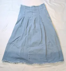 【224676】NATURAL BEAUTY BASIC ナチュラルビューティーベーシック  デニムスカート　フレア　ロング　コットン100％　サイドファスナー　M  ・ ライトブルー
