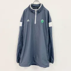 古着 used　adidas　アディダス　プルオーバージャケット　ハーフジップ　グレー　3XLサイズ