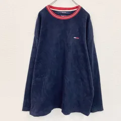 古着 used　90s　TOMMY JEANS　トミージーンズ　フリースプルオーバー　ヴィンテージ　紺　ネイビー　2XLサイズ