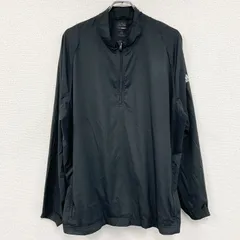古着 used　adidas　アディダス　ハーフジッププルオーバー　黒　ブラック　2XLサイズ