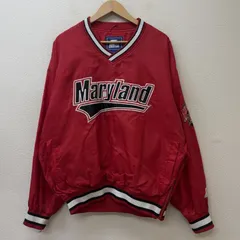スターター 90年代 ビンテージ 青タグ Maryland メリーランド ロゴ Vネック プルオーバー ウォームアップ ジャケット 赤 レッド メンズ L ISItems【USED】【古着】【中古】50130108のサムネイル