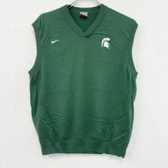 古着 used　NIKE　ナイキ　TEAM　ニットベスト　スウッシュロゴ　緑　グリーン　Lサイズ