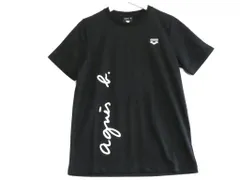 マオ様専用【225442】agnes b アニエスベー  ＜タグ付き＞ *arena アリーナ　コラボTシャツ 半袖　S メンズ  ・S AGNES20-08 ブラック