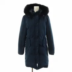 ケープハイツ CAPE HEIGHTS ダウンコート ロング丈 フード ファー アウター M 紺 ネイビー /AN41