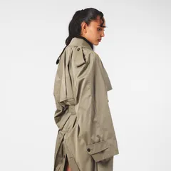 バレンシアガ レディース アウター ジャケット・ブルゾン ドレープ コート Balenciaga Womens Draped Neck Trench Coat Explorer Beige ベージュのサムネイル