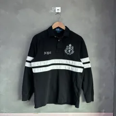 ポロラルフローレン 90s ビックロゴ ストライプ ラグビーシャツ