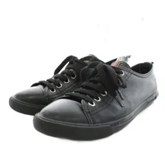 プラダスポーツ PRADA SPORT スニーカー シューズ レースアップ レザー 38 黒 ブラック 5811 /AN18