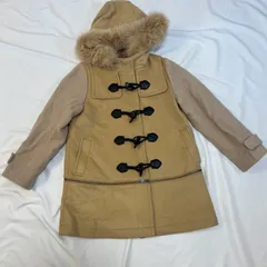【224847】Snidel スナイデル  ダッフルコート　フーディー　色違い袖　フォックスファー　F  ・ ベージュ系