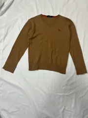 【224844】BURBERRY BLACK LABEL バーバリーブラックレーベル  長袖ニット　セーター　ストレッチ　ウール100％　三陽商会　2  ・ ライトブラウン