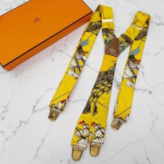 美品✨ エルメス シルク サスペンダー イエロー ヴィンテージ - メルカリ