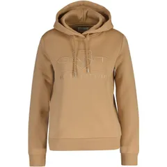 ガント レディース アウター パーカー・スウェット ロゴ パーカー Gant Tonal Logo Archive Shield Hoodie Caramel Beige ベージュ