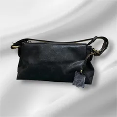 アナスイ　ロゴ入りチャーム付　ハンドバッグ　ハンドバック　肩掛け　Y2K   シャドー   ブラック　ANNA SUI