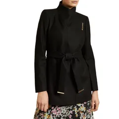 テッドベーカー レディース アウター コート ウール Ted Baker Roses Wool Coat Black ブラックのサムネイル