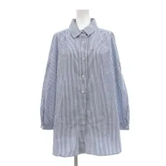 マックスマーラ ウィークエンドライン MAX MARA WEEKEND LINE シャツ 38 紺 ネイビー 白 ホワイト ストライプ柄 ラウンドカラー 長袖 /SX ■ECG001のサムネイル