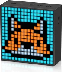 Divoom Timebox Evo ポータブルBluetoothスピーカー 音楽再生 時計付き ピクセルアート 多機能使用 ハンズフリー通話 256RGBLED カレンダー (ブラック,  S)