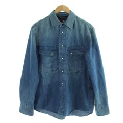 ジースターロウ G-Star RAW デニム シャツ ブラウス L ブルー 長袖 胸ポケット /AB ■OS
