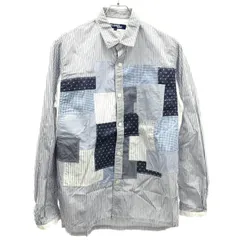 JUNYA WATANABE COMME des GARCONS MAN ジュンヤワタナベコムデギャルソンマン 20SS パッチワーククレイジーストライプシャツ WE-B024 ブルー Mのサムネイル