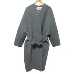 美品 23AW AP STUDIO エーピーストゥディオ ミニッツ別注 collarless coat ノーカラー ベルテッドコート 36 グレー レディース 古着 中古 USED