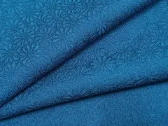 平和屋着物●上質な色無地　花尽くし地紋　藍色　鈴乃屋扱い　正絹　逸品　AABH0908fy