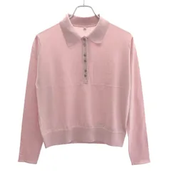 SALON adam et rope サロンアダムエロペ 25AW 30ゲージウールニットポロシャツ SHM-35510-B ピンク F