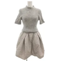 フレイアイディー FRAY I.D ドッキングワンピース 半袖 O ひざ丈 ニット切替 モックネック /GV ■YHS13