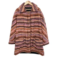 良品 MISSONI ミッソーニ シェブロン リバーシブルコート サイズ42 ピンク ブラック レディース 古着 中古 USEDのサムネイル