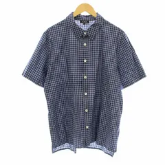 アーペーセー A.P.C. カジュアルシャツ 半袖 ギンガムチェック柄 コットン M 青 ブルー 24214-1-77121 /KU