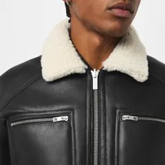 リプレゼント メンズ アウター ジャケット・ブルゾン Represent Menshearling Tailored Shearling Jacket Black ブラックのサムネイル
