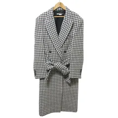 美品 STELLA McCARTNEY ステラマッカートニー 千鳥柄 ダブルブレスト チェスターコート 38 オフホワイト ブラウン ネイビー レディース 古着 中古 USEDのサムネイル