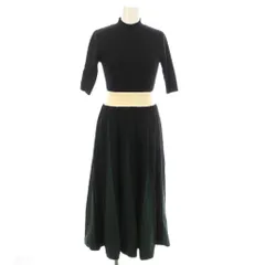 エイミーイストワール eimy istoire ワンピース ロング 半袖 リブニット 黒 緑 Ｆ /JP