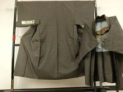 平和屋着物●男性　本場大島紬　アンサンブル　格子　上村絹織物謹製　証紙付き　正絹　逸品　AABH4741fy