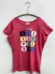 adidas アディダス Tシャツ/カットソー M ピンク 前面プリント ブランドロゴ ショート丈 半袖 クルーネック(丸首)