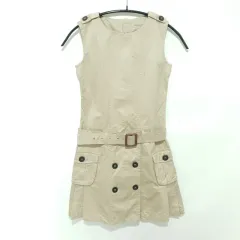 バーバリー キッズ ノースリーブ ベルト付き ワンピース 10Y 140CM_S1230