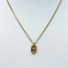 Christian Dior（クリスチャン・ディオール） CDロゴ オーバル ヴィンテージ ネックレス ゴールドカラー 全長45cm