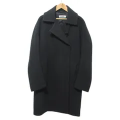 美品 JIL SANDER ジルサンダー ウール タック ロングコート サイズ34 ブラック レディース 古着 中古 USEDのサムネイル