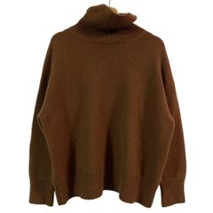 エルメス カシミヤ100% タートルネック ニット セーター ブラウン M