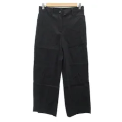 セオリー Theory ワイドパンツ ロング丈 無地 リネン 麻 0 S 黒 /SY25 ■ECD001