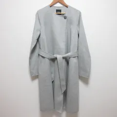 Theory セオリー ダブルフェイス カシミヤ ノーカラーコート サイズS グレー レディース 古着 中古 USED