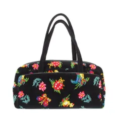 美品 FEILER フェイラー ハイジ シュニール織り ボストンバッグ ブラック レディース 古着 中古 USED