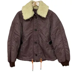 美品 DIESEL ディーゼル ヴィンテージ加工 ボアカラー 裏ボア フライトジャケット XXS パープル レディース 古着 中古 USEDのサムネイル