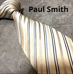 Paul Smith ポールスミス ネクタイ ベージュゴールド系 ストライプ柄 シルク