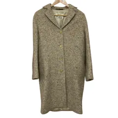 美品 Acne Studios アクネストゥディオズ TESSA TRASH LT シルクブレンド ツイードコート サイズ34 ベージュ レディース 古着 中古 USEDのサムネイル