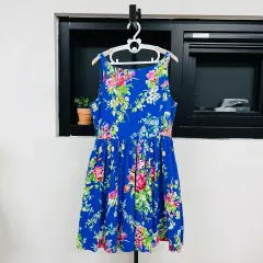 16t 170 ラルフローレン Polo Kids ブルー フラワー 女の子 ONE PIECE