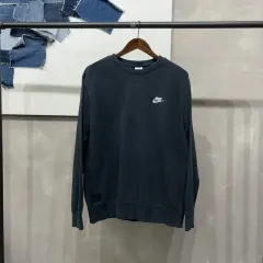 (100) ナイキ カジュアル 刺繍 ブラック スウェット 長袖 Tシャツ