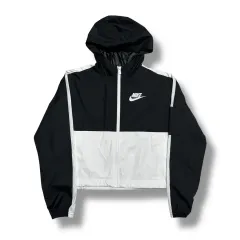 NIKE ナイキ 白黒 バイカラー クロップド丈 ウィンドブレーカー