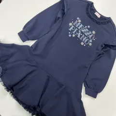 130 メゾピアノ ネイビー フリル ONE PIECE