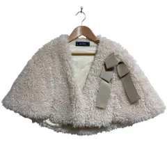 美品 23AW MS GRACY エムズグレイシー フェイクファーケープ ポンチョ 396504 アイボリー レディース 古着 中古 USED