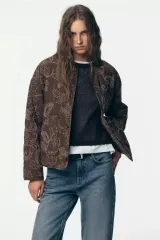 新品 ザラ 刺繍 キルティング アウター